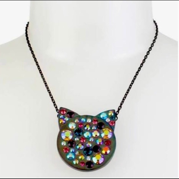 Betsey Johnson Cat Pendant Necklace NWB - Picture 2 of 3